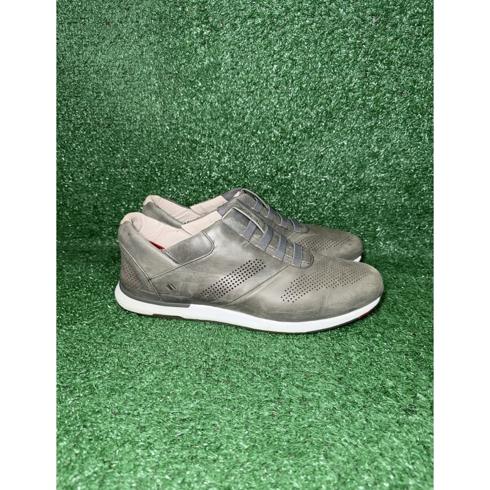 Kizik New York Mens Size 12 Grey Hands Free Shoes Leather Running Sneakers